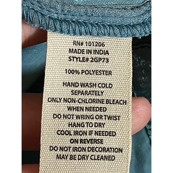 Soft Surroundings Floral Top L Blue Embroidery Tunic Boho Western Old Money Chic - Picture 11 of 12